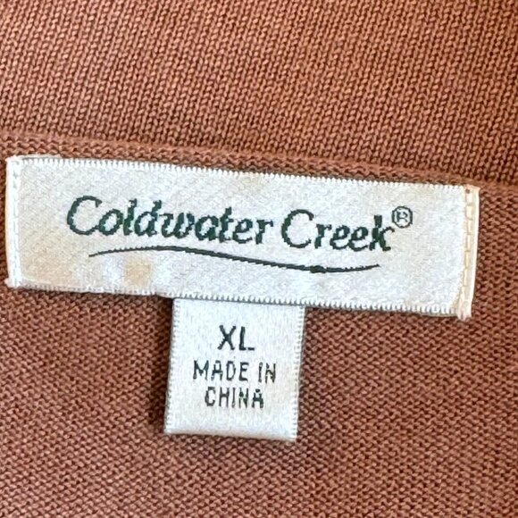 Coldwater Creek Beaded Top Washable Silk Sleeveless Chestnut Brown  Size  XL - Picture 4 of 6